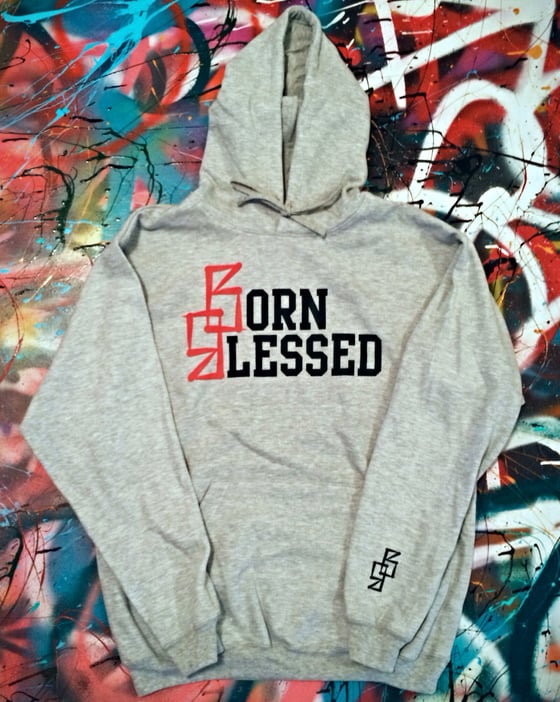 Image of Heather Grey "BB Born Blessed" Hoodie