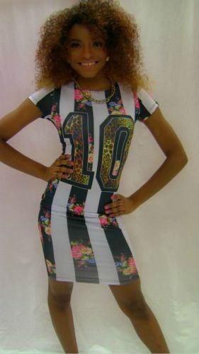 Image of Leopard Flower Print Jersey Dress