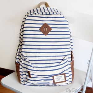 Image of Fresh Striped Leisure Canvas Backpack