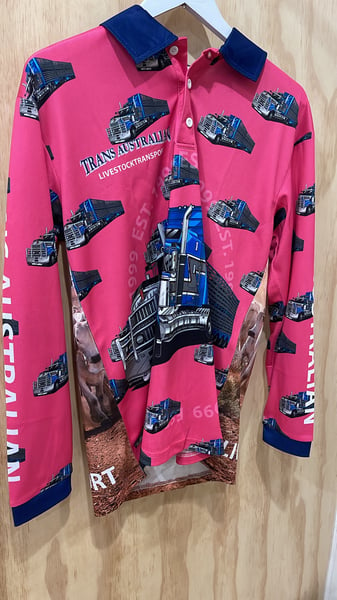 Image of Trans Australian Livestock PINK fishing shirt _L