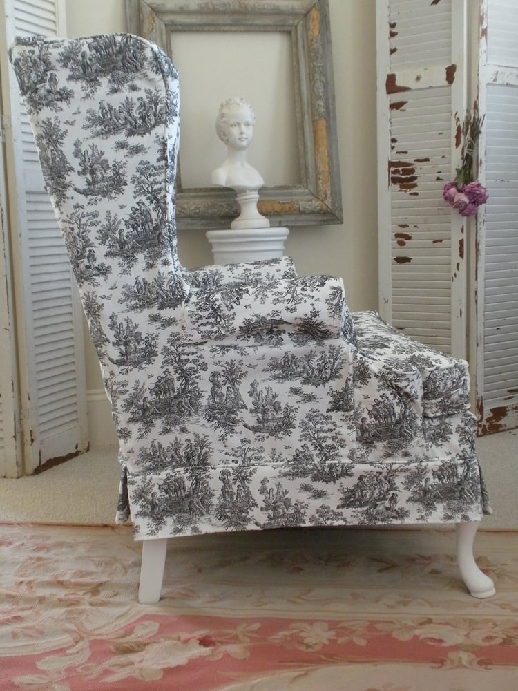 Image of Toile Wing Chairs