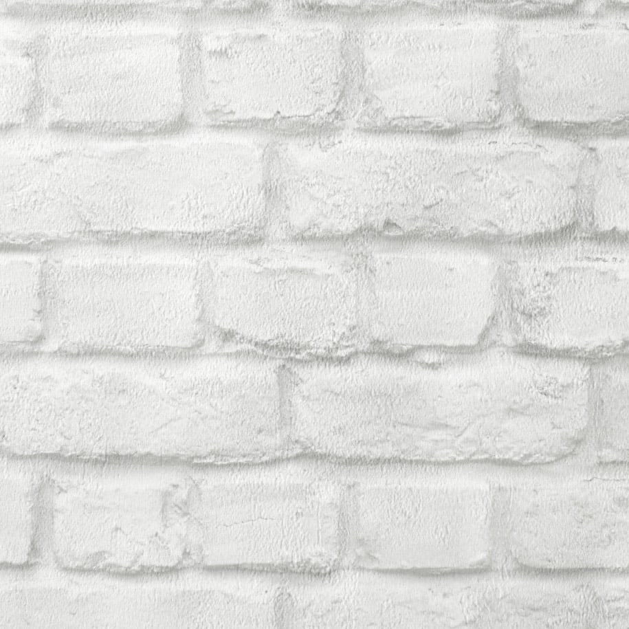 Image of Rasch White Brick Textured Wallpaper