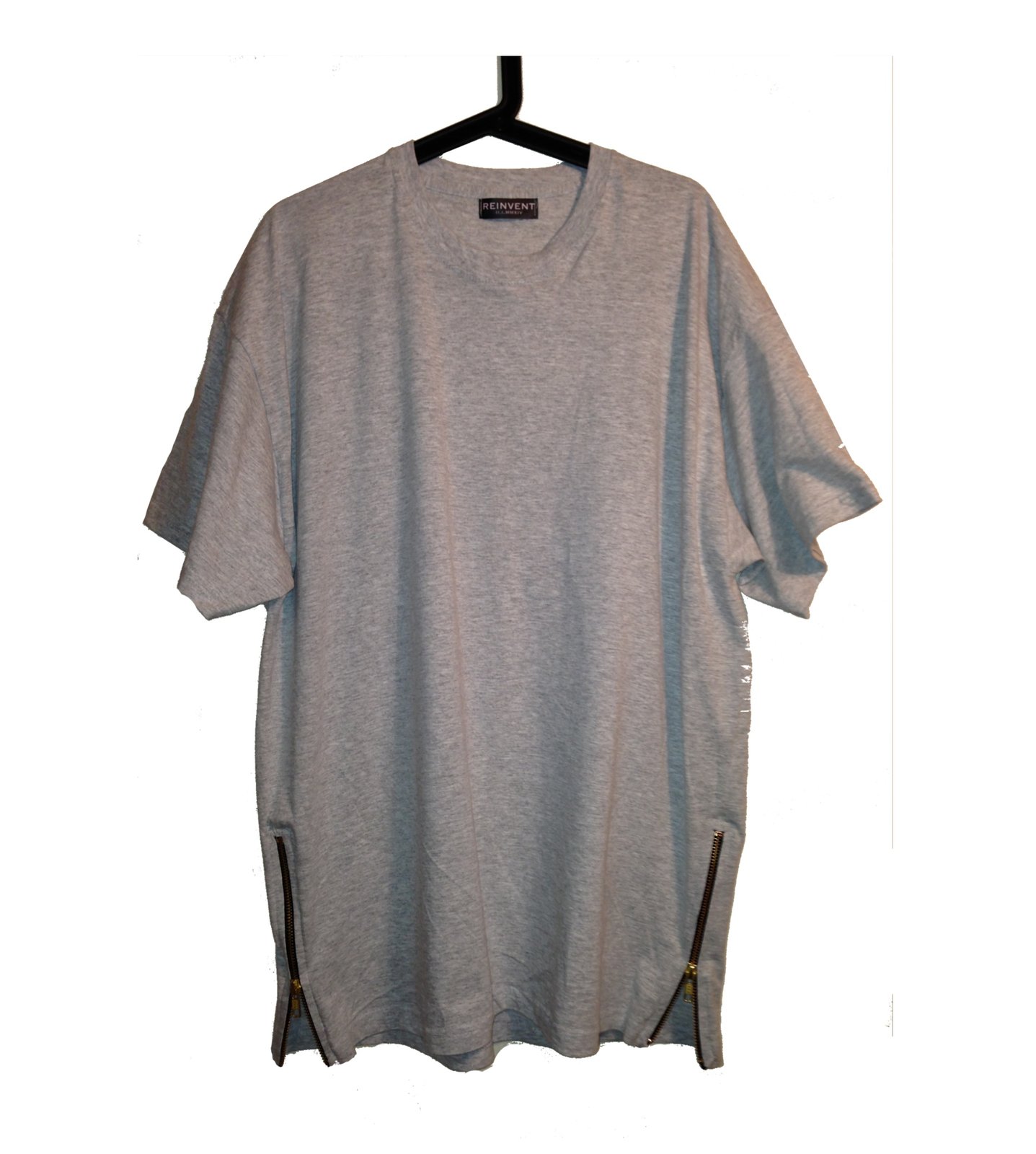 Grey side zip t-shirt / Reinvent