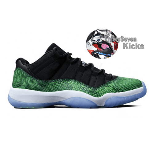 Image of Jordan Retro 11 Low "Green Snakeskin" 