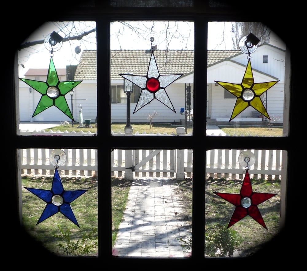 Image of Solid Star w/gem-stained glass