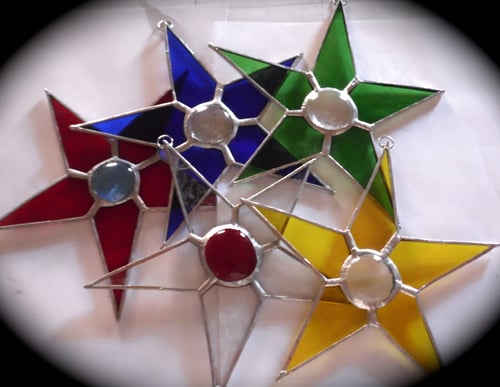 Image of Solid Star w/gem-stained glass