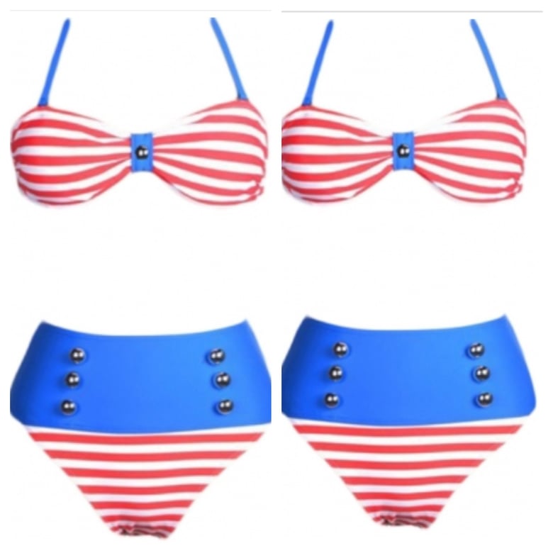 Image of Striped Pin Up Bikini