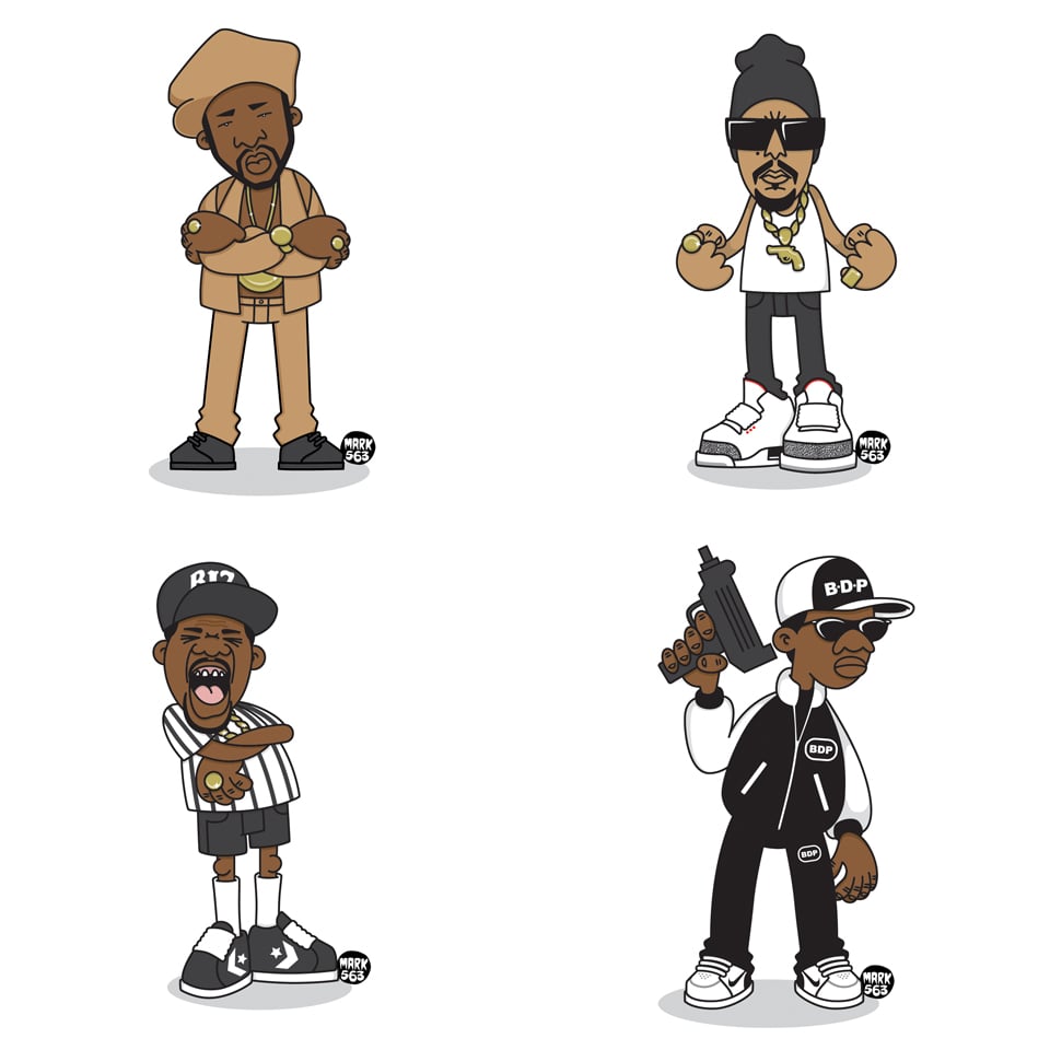 Sticker pack: Evolution OF The B-Boy Series 2 including Ice-T,Biz Markie, KRS-One & Rakim