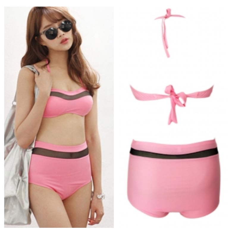 Image of Pink with Mesh Bikini