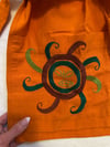70s hand embroidered tangerine mexican apron wrap top