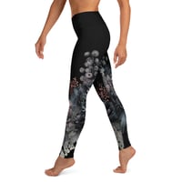 Image 4 of Dark Floral Watercolor Goth Yoga Leggings