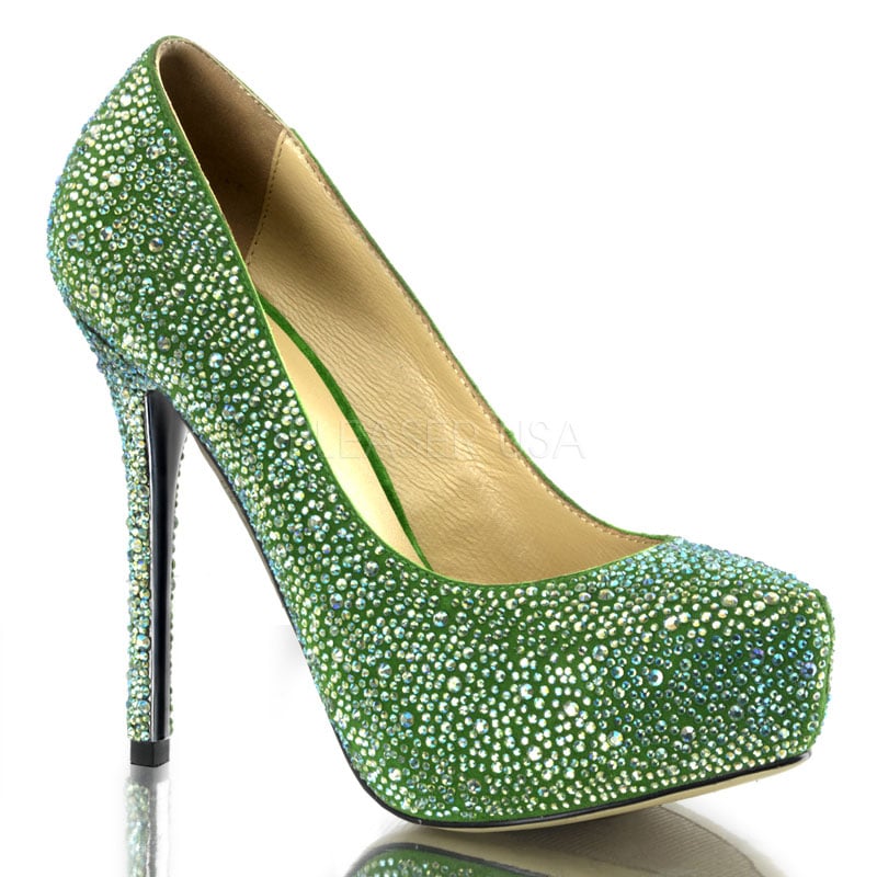 Image of Green Suede Rhinestone