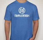 Image of Ryan Farish T Shirt (American Apparel/Heather Lake Blue & White Logo)