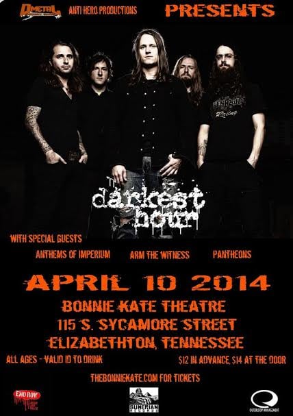 Image of Darkest Hour @ The Bonnie Kate Theater April 10th