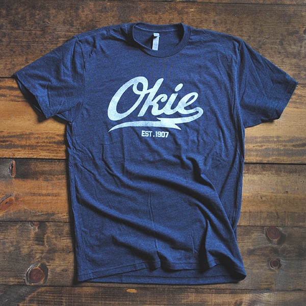 Image of Okie Tee (Heather Navy)