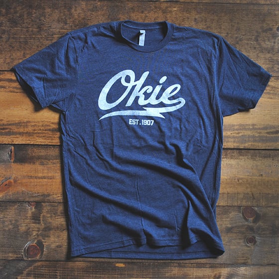 Image of Okie Tee (Heather Navy)