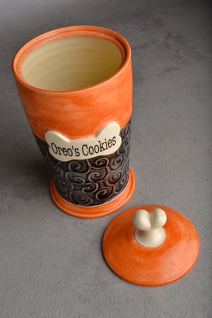 Image of Dog Treat Jar Black & Orange Oreo