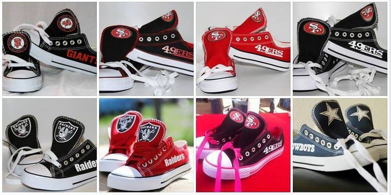 Image of Team Shoes Assorted- Raiders, 49ers, Cowboys, Giants, A's