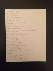 Image of HANDWRITTEN LYRIC SHEET