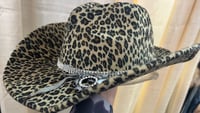 Image 2 of Leopard Brown Cowboy Hat Crystal Band Bow