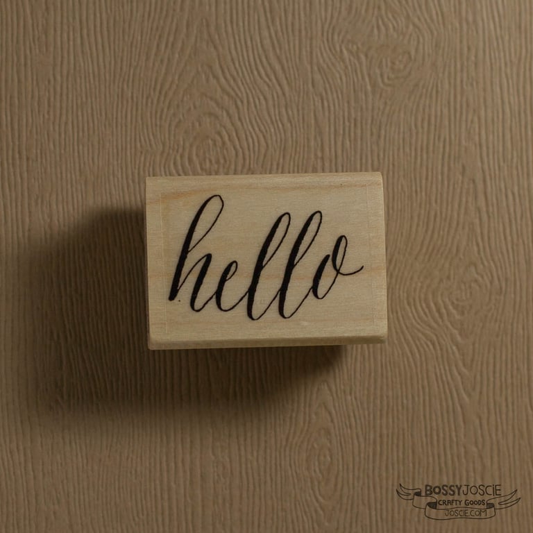 hello calligraphy stamp