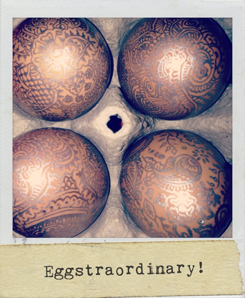 Coconuts Concrete Hand Inked Hand Blown Decorative Eggs