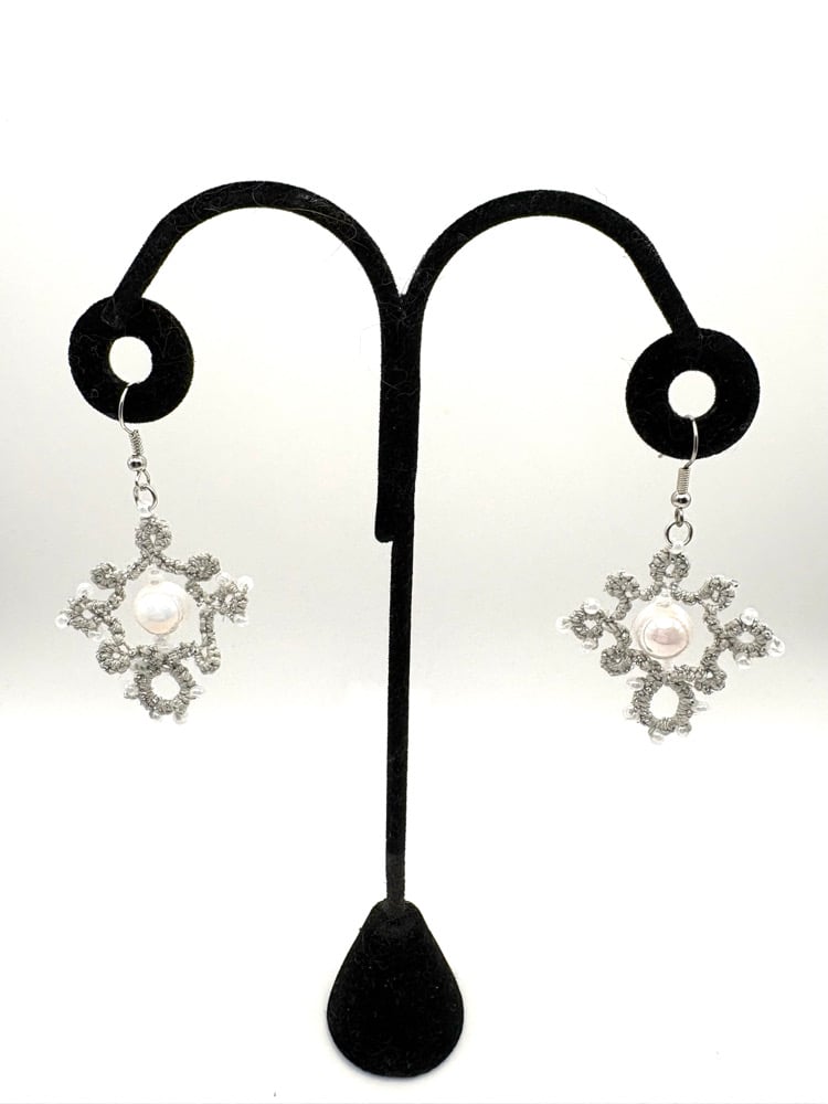 Image of Silver and Pearl Earrings