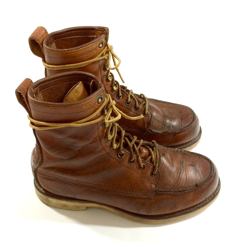 Image of 1950's red wing boots with crepe sole