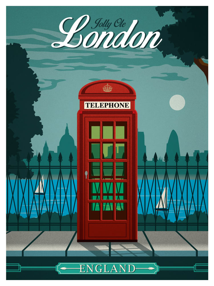 Image of Vintage London Travel Poster