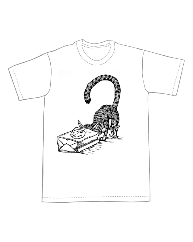 Cat in Bag T-Shirt (A1) **FREE SHIPPING**