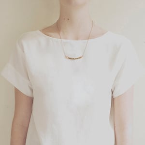 Image of Wood and Copper short chain necklace
