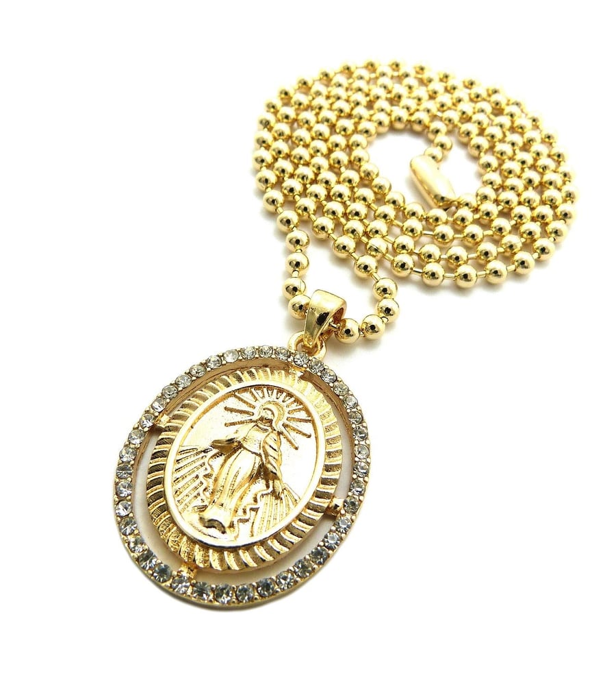 Image of JESUS CHRIST PENDANT 27 INCH NECKLACE GOLD