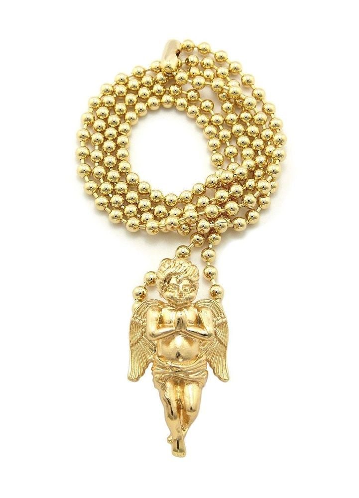 Image of MIRCO PRAYING ANGEL 27 INCH NECKLACE