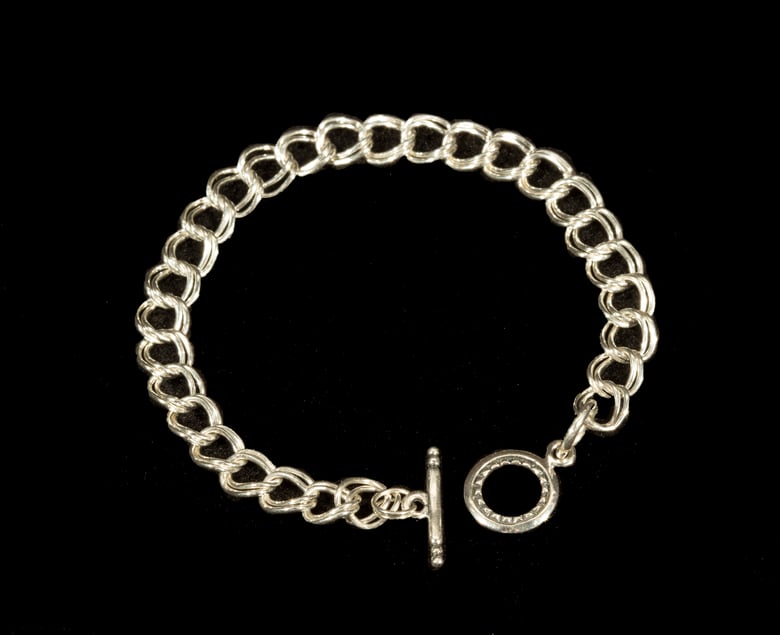 Image of Silver Charm Bracelet - Double Wire. Bracelet only.