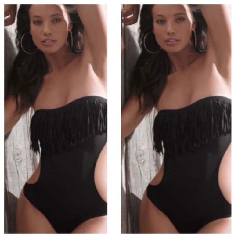 Image of Fringed Black Monokini