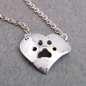 Image of Paw Heart Necklace - Sterling Silver