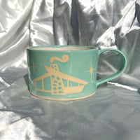 Image 3 of Aqua Retro House Mug