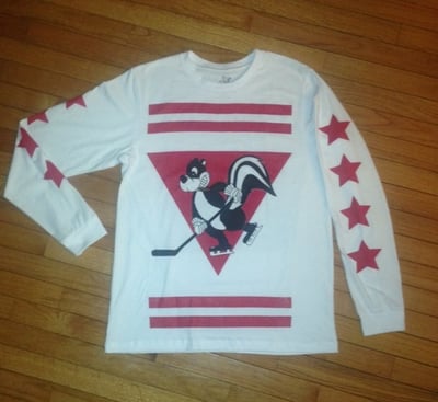 Image of White/red LOUDLIFE HOCKEY TEE(long sleeve)