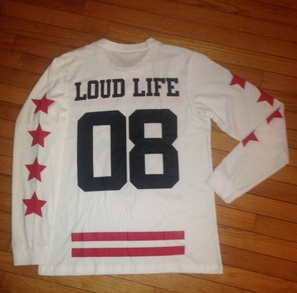 Image of White/red LOUDLIFE HOCKEY TEE(long sleeve)