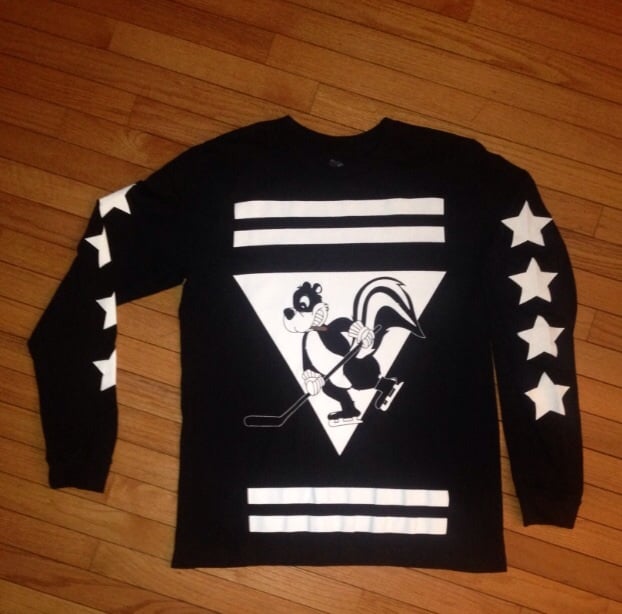 Image of BLACK/white LOUDLIFE HOCKEY TEE(long sleeve)