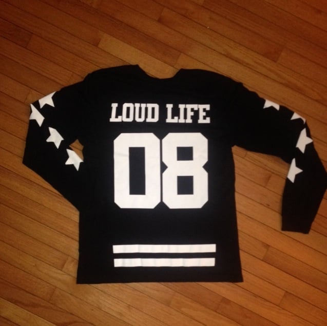 Image of BLACK/white LOUDLIFE HOCKEY TEE(long sleeve)