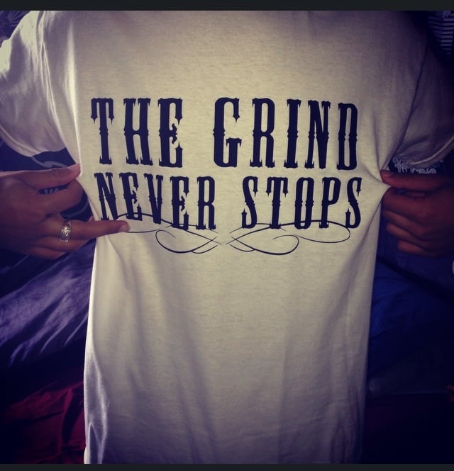 Image of #TheGrindNeverStops T-Shirt - WHITE *EXCLUSIVE*
