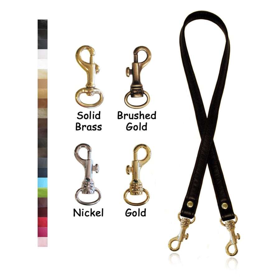 Image of Short Crossbody / Long Shoulder Strap - Choose Leather Color - 40" Length, 3/4" Wide, #19 Hooks