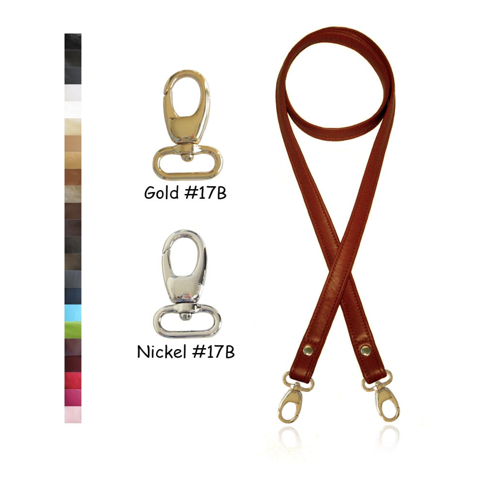 Image of Crossbody / Messenger Bag Strap - Choose Leather Color - 50" Length, 3/4" Wide, #17B Lobster Hooks