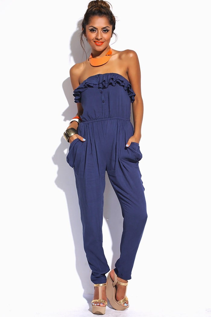 Strapless harem hot sale jumpsuit