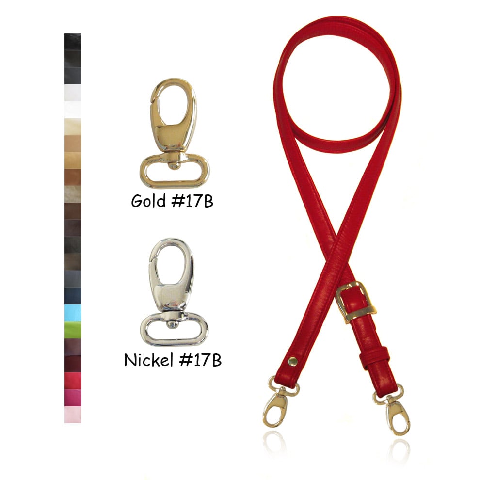 Image of Extra Long 65" Adjustable Leather Strap - 3/4 inch Wide - Your Choice of Color & Hardware #17B