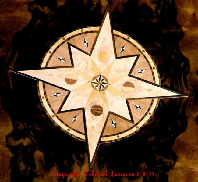 Image of Item No. 276.  Marquetry Inlaid Compass Rose.