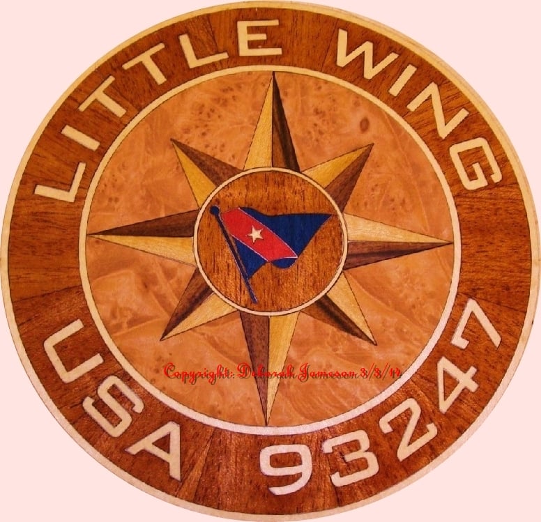 Image of Item No. 300. Personalised Nautical Compass Rose Marquetry.
