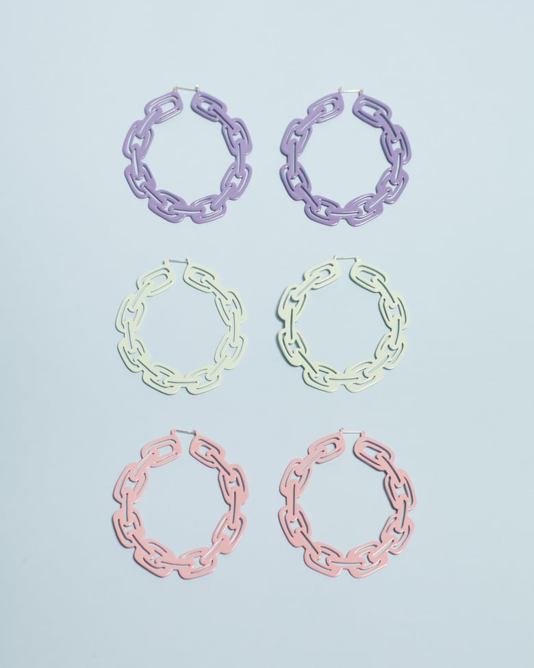 Image of Pastel Chain Hoops