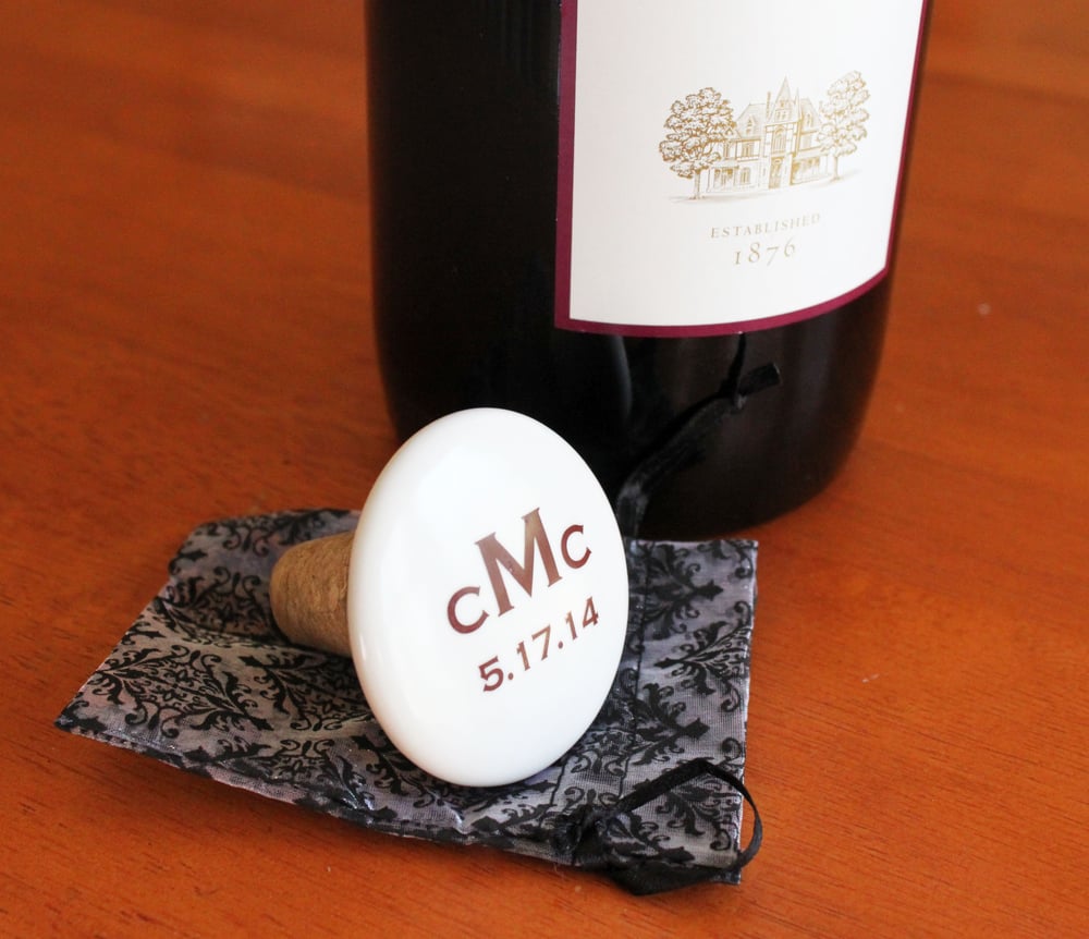 Image of Custom Monogram Wine Stopper